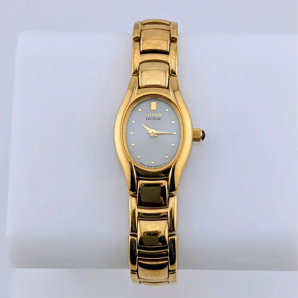 Citizen Eco-Drive B020-H26060 Women's MOP Gold Tone Watch New Capacitor